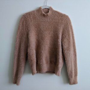 Express x Negin Mirsalehi Fuzzy Mock Neck Sweater